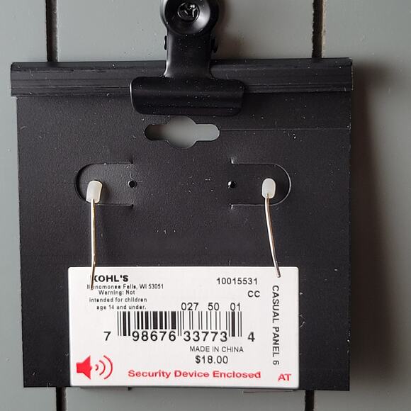 Silver Tone Geometric Dangle Earrings, New, Kohl's Casual Panel 5 - Picture 4 of 4